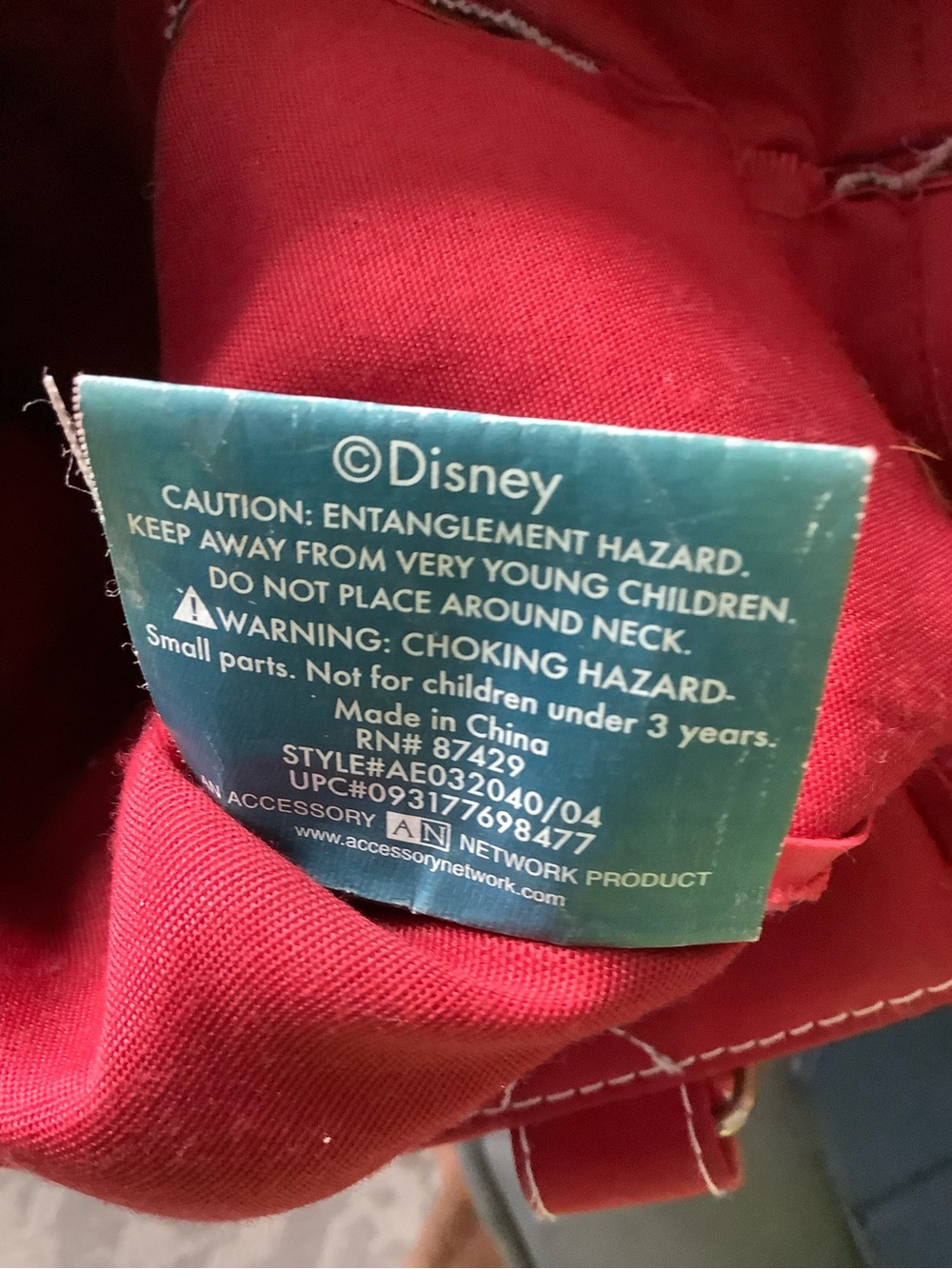 Disney Red Tote Bag with Mickey Mouse Clear Front Panel - Picture 4 of 6
